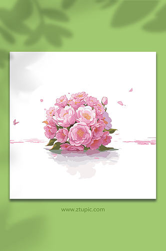 粉色手绘矢量水花花瓣素材27
