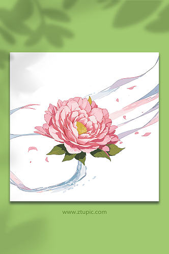 粉色手绘矢量水花花瓣素材33