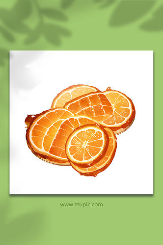 橙色手绘橙子水果矢量免抠素材1