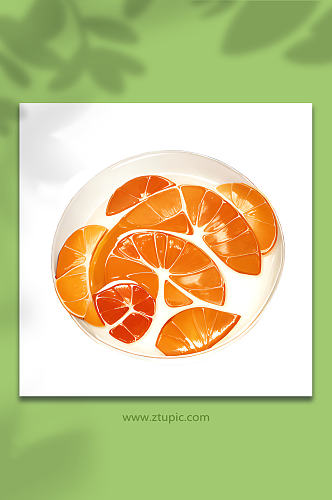 橙色手绘橙子水果矢量免抠素材2