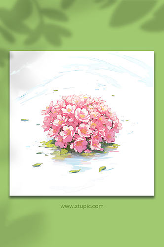 粉色手绘矢量水花鲜花免抠素材26