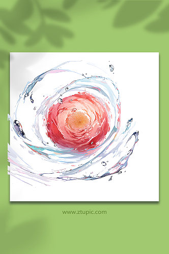 粉色创意柔性水出芙蓉花朵免抠素材35
