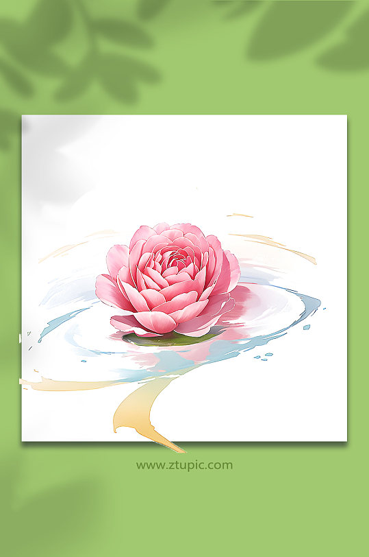 粉色创意柔性水出芙蓉花朵免抠素材52