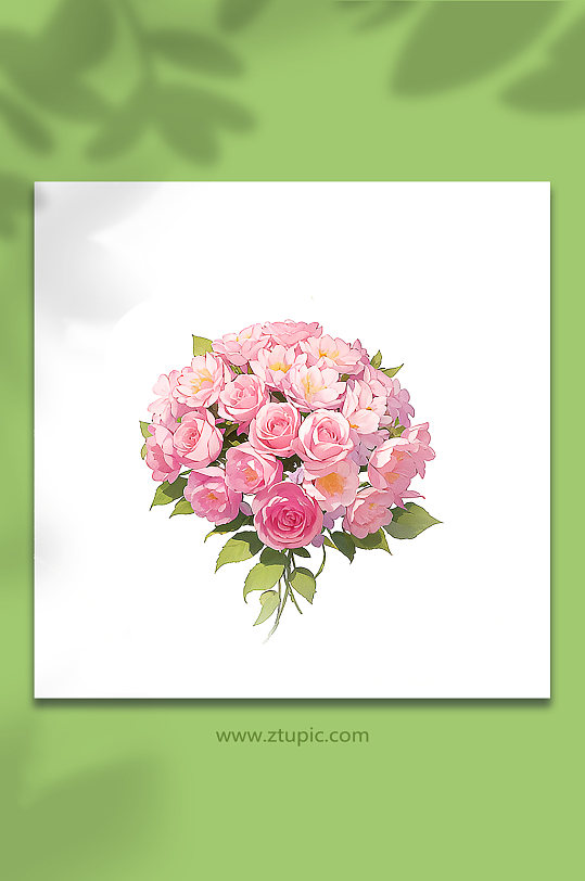 粉色唯美浪漫花朵花束免抠素材193