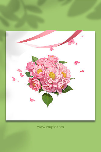 粉色唯美浪漫花朵花束免抠素材219