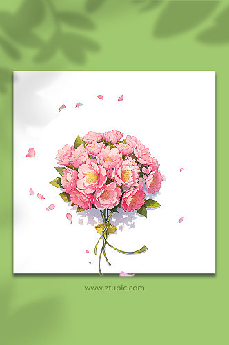 粉色唯美浪漫花朵花束免抠素材223