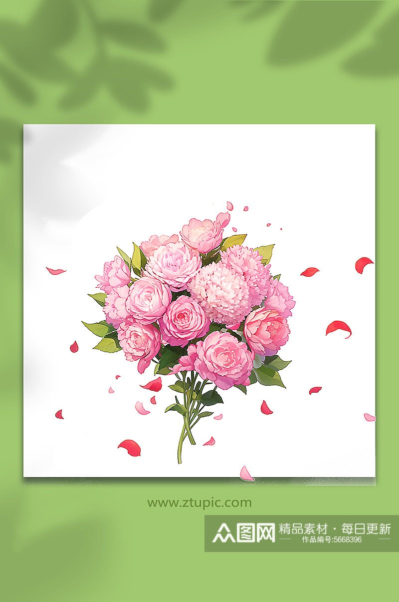 粉色唯美浪漫花朵花束免抠素材224素材