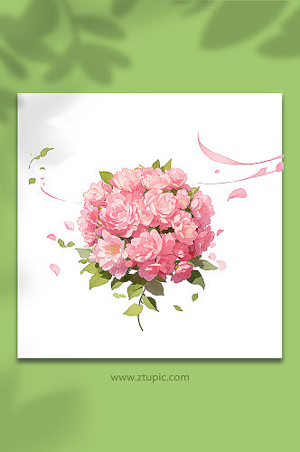 粉色唯美浪漫花朵花束免抠素材230