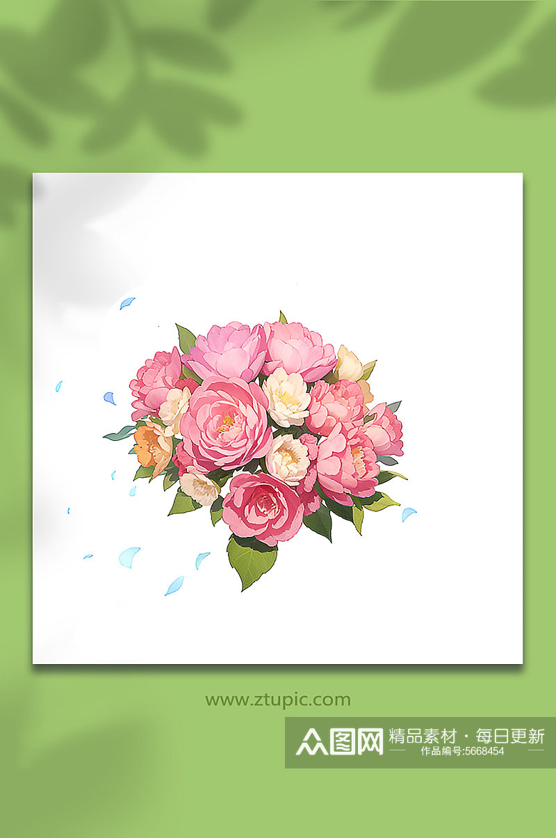 粉色唯美浪漫花朵花束免抠素材282素材