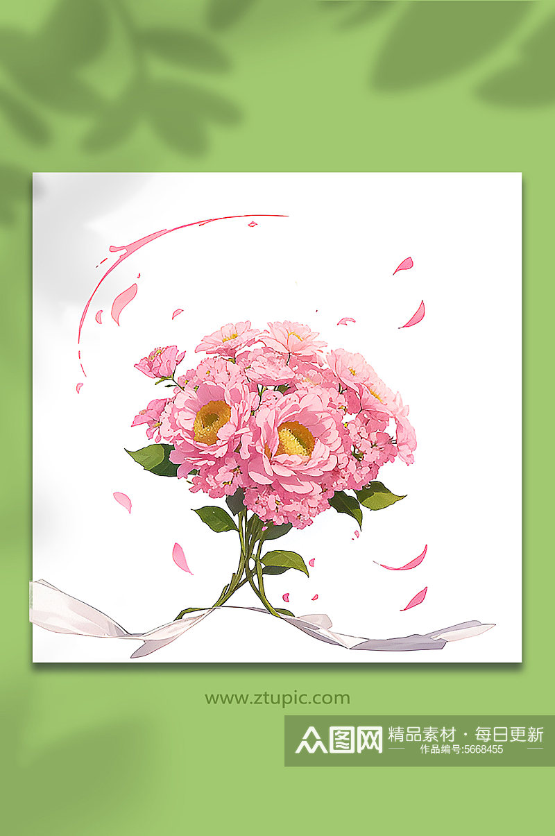 粉色唯美浪漫花朵花束免抠素材283素材