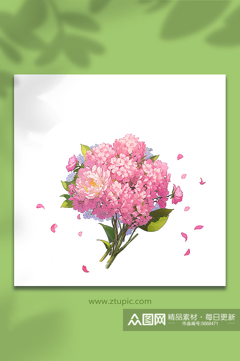粉色唯美浪漫花朵花束免抠素材299素材
