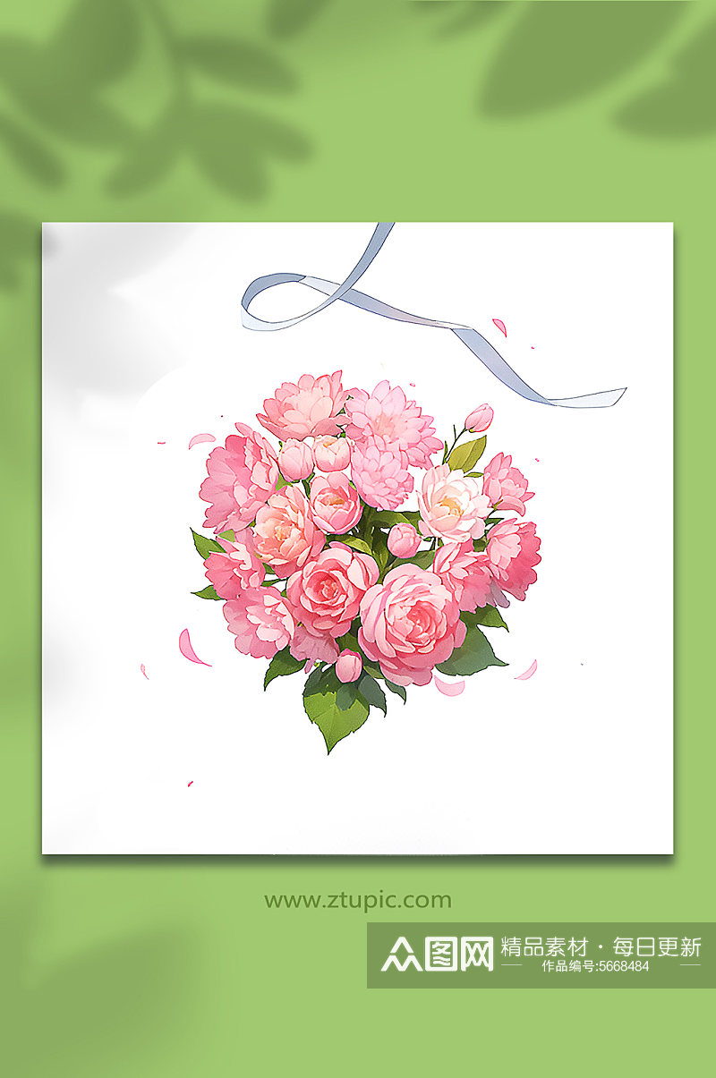 粉色唯美浪漫花朵花束免抠素材312素材