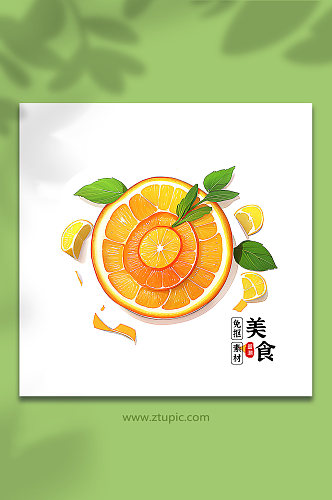 黄色橙色手绘美食果汁362