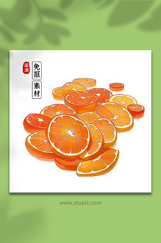 手绘橙子橘子素材6