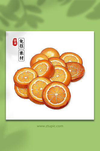 手绘橙子橘子素材8