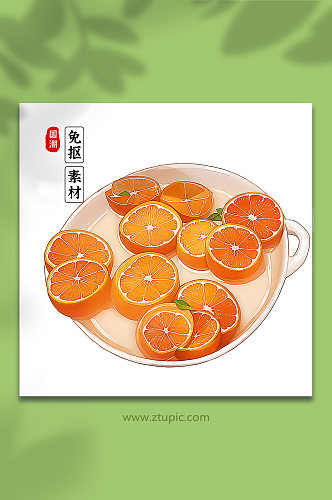 手绘橙子橘子素材17