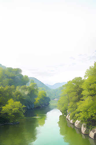 创意壮丽山河风景元素