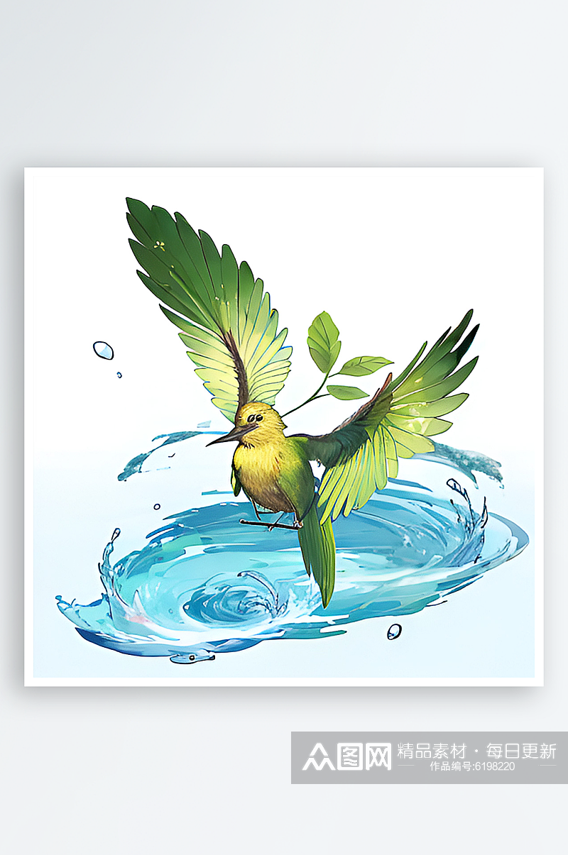 动物鸟概念水植物素材素材