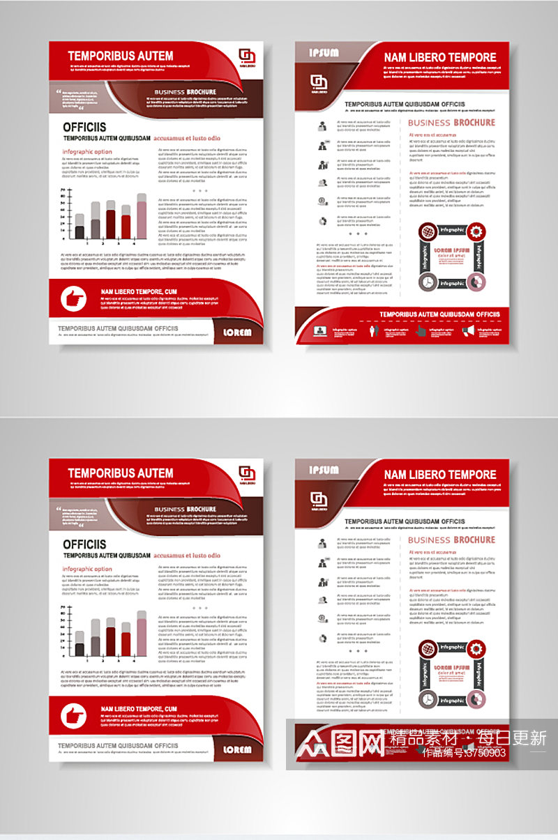红色企业单页设计素材