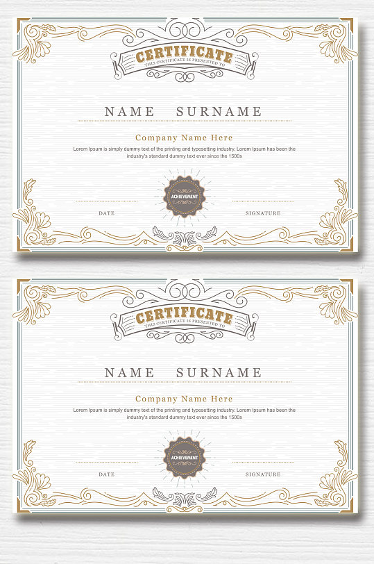时尚欧式证书设计-众图网