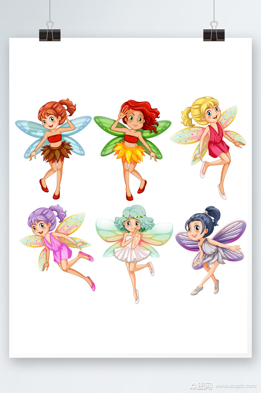 翅膀仙女精灵矢量素材