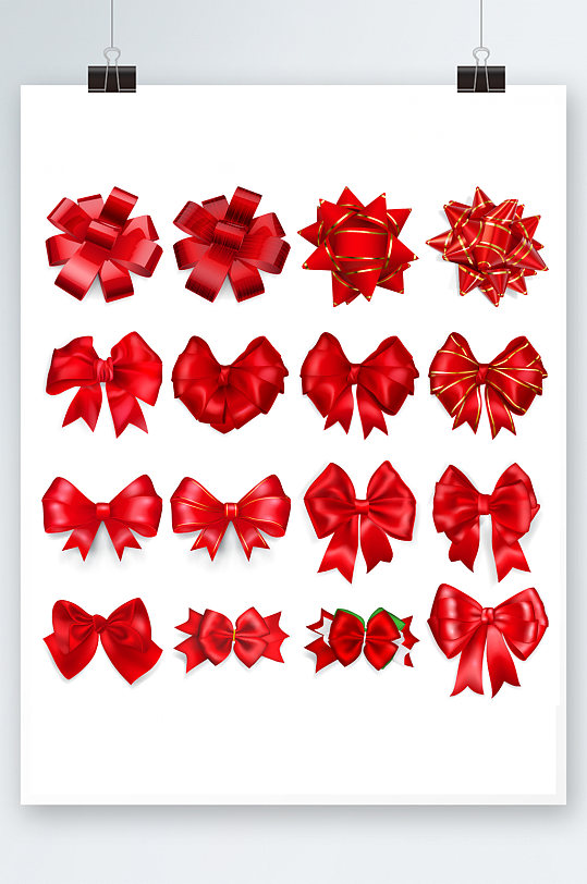 彩带彩结红色蝴蝶结-众图网