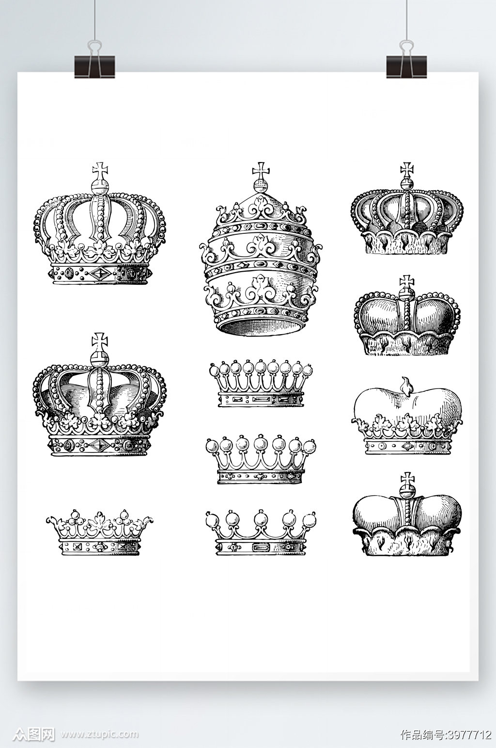 复古素描皇冠王冠模板下载 编号 众图网 复古素描皇冠王冠模板下载 编号 众图网
