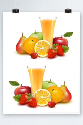 仿真水果和果汁橙汁