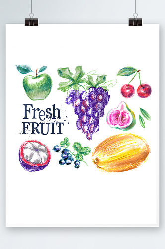 手绘彩绘新鲜水果