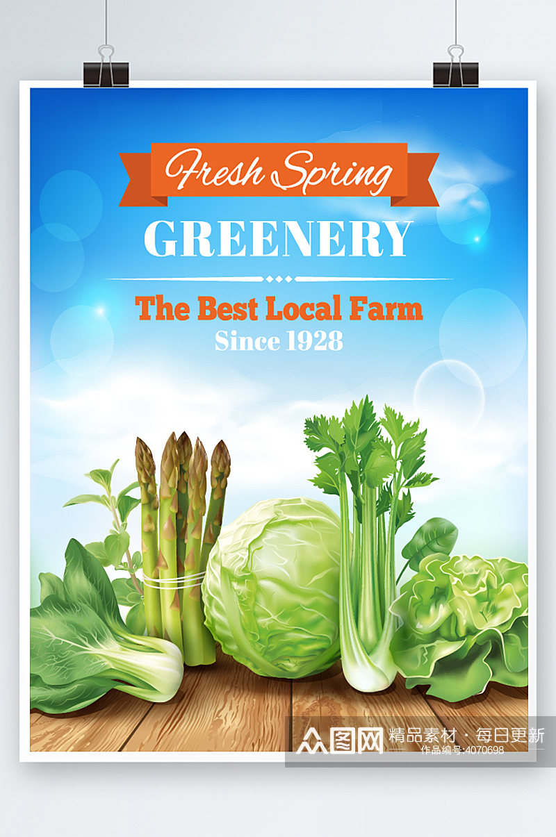 绿色蔬菜海报设计素材