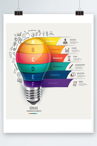 灯泡商务信息插画