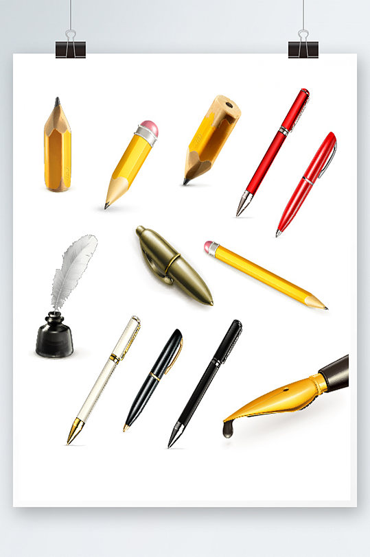 钢笔铅笔水笔羽毛笔-众图网