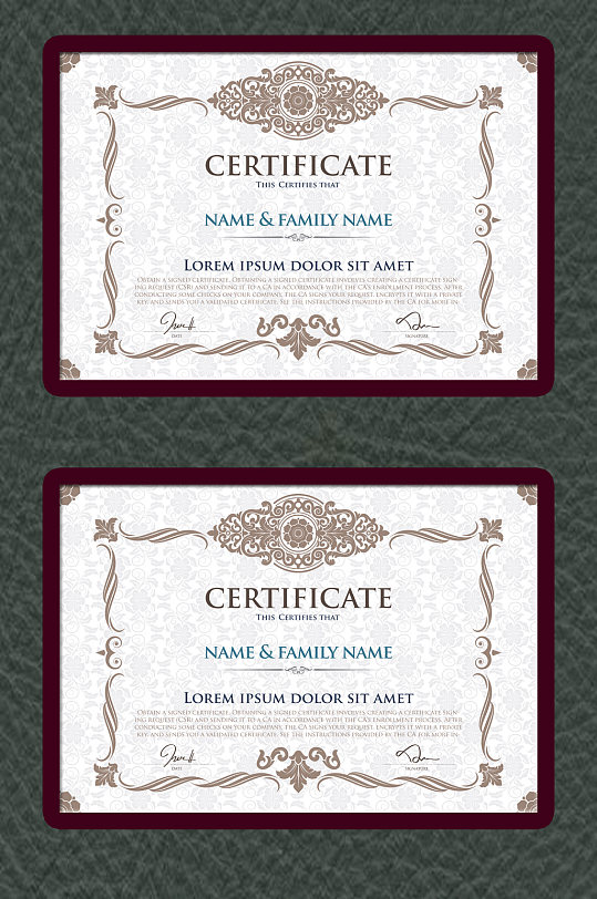 大气证书企业证书-众图网