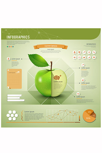 创意苹果信息图矢量