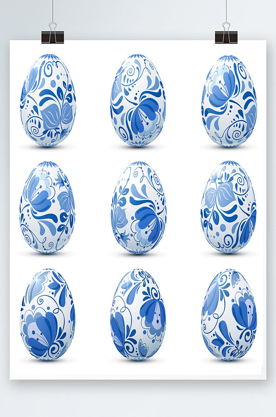 青花瓷彩蛋鸡蛋设计