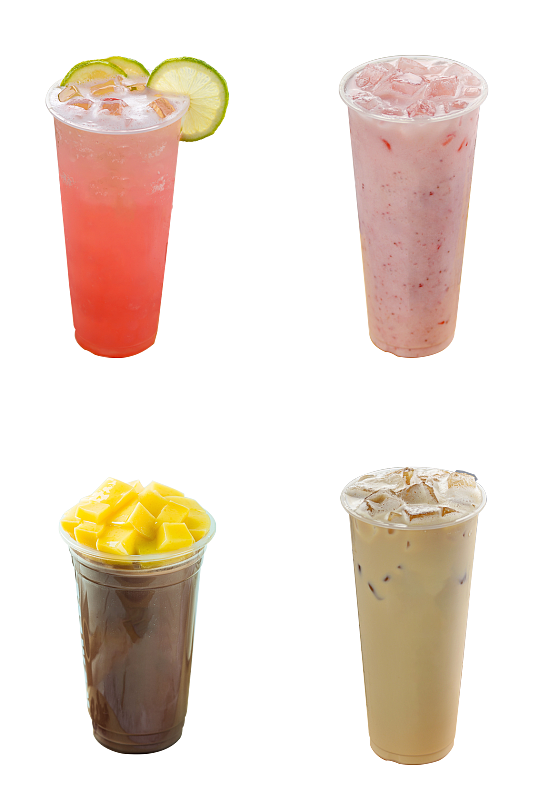 冰奶茶草莓朵朵png