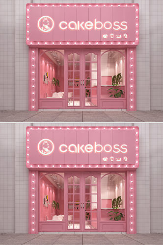 蛋糕甜品店门头案例