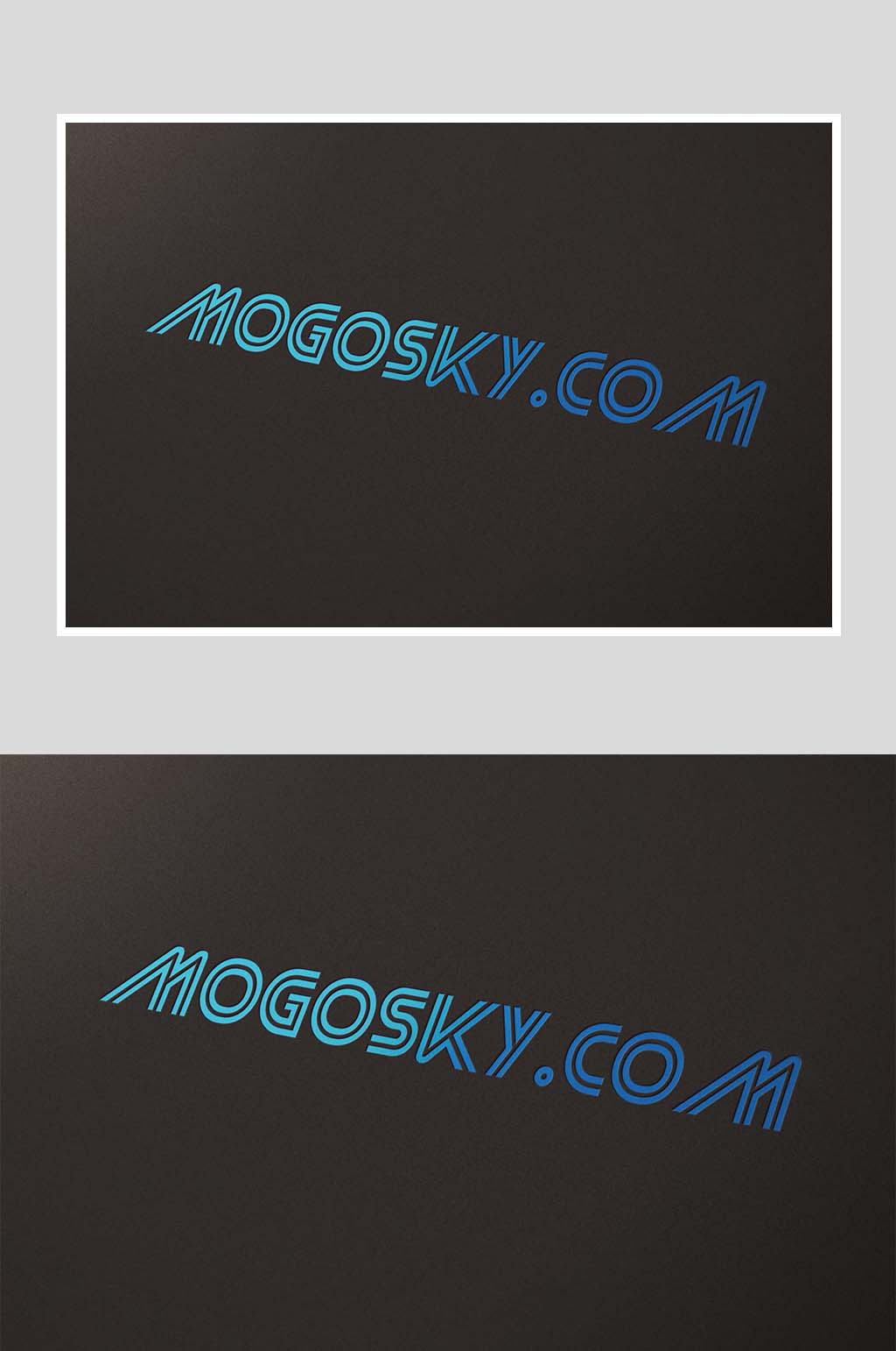 LOGO样机卡片UV印刷蓝色烫印素材