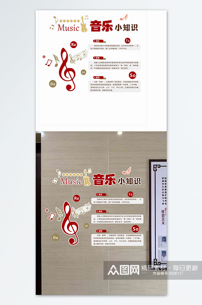 音乐小知识造型文化墙素材