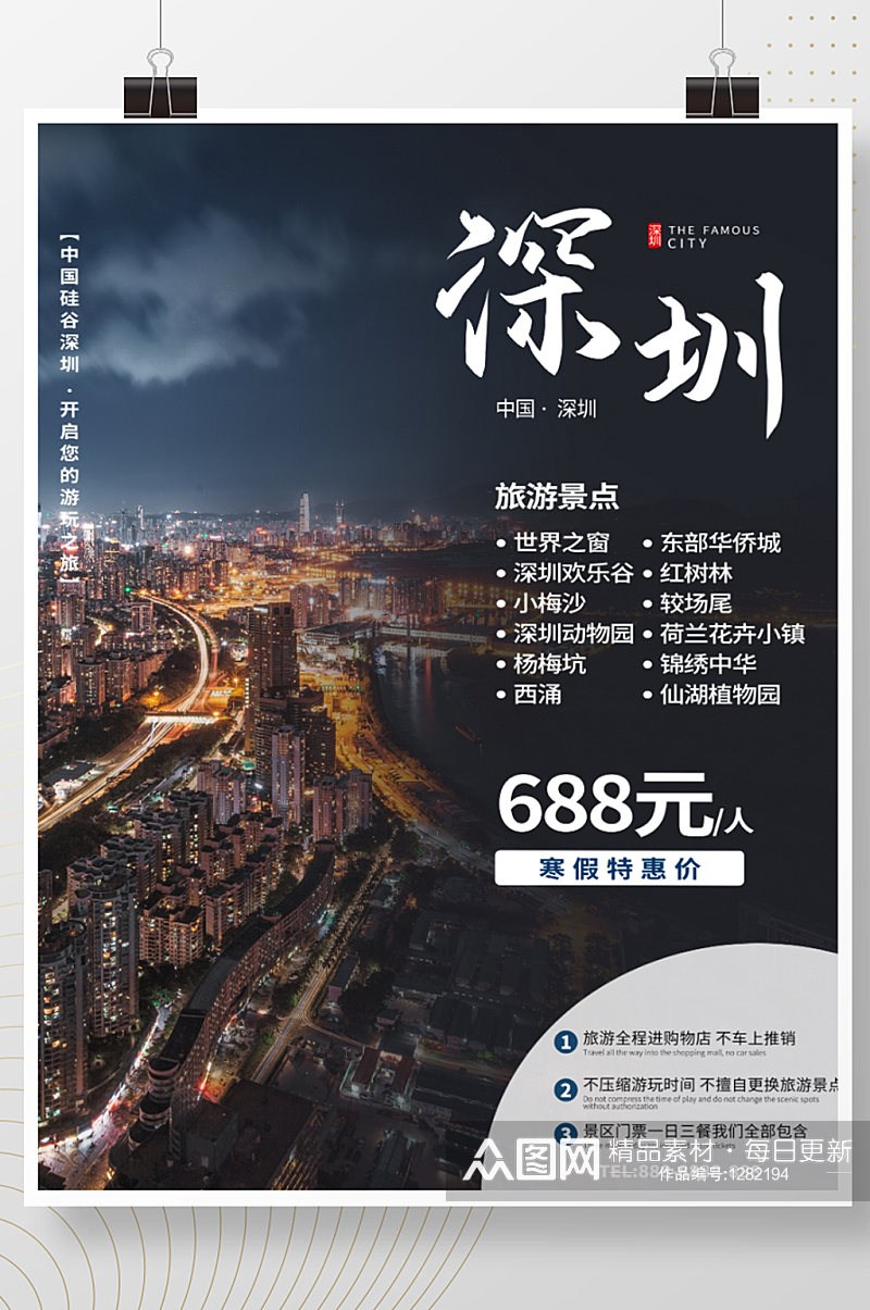 中国硅谷深圳旅游地图海报素材