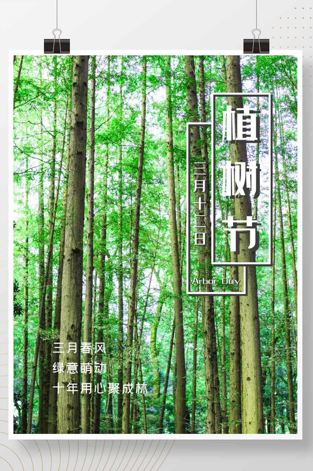 植树节摄影图海报素材