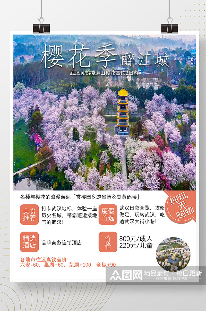 武汉樱花季旅游宣传海报素材