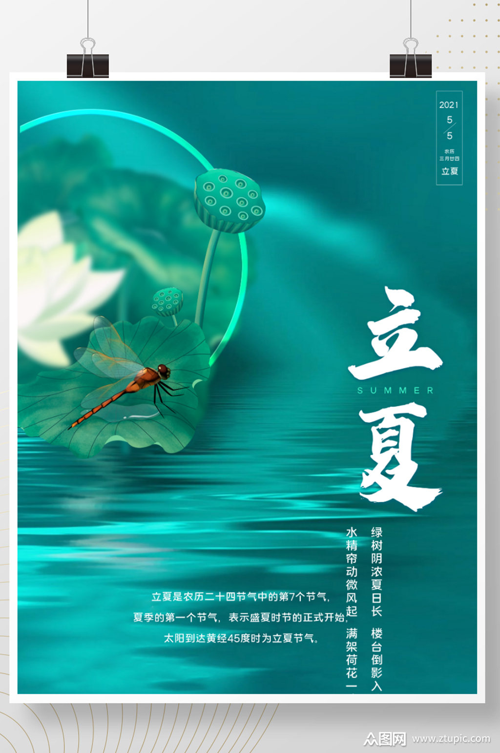 立夏清新大气海报