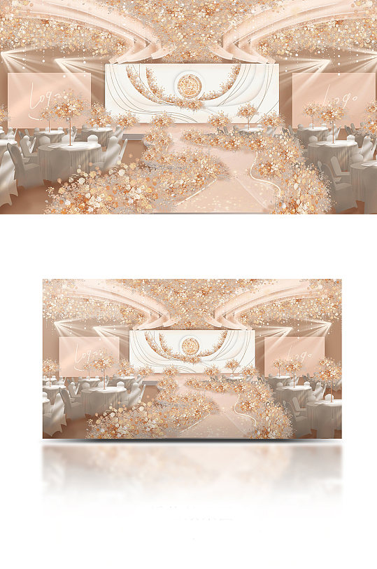 香槟色婚礼效果图-众图网