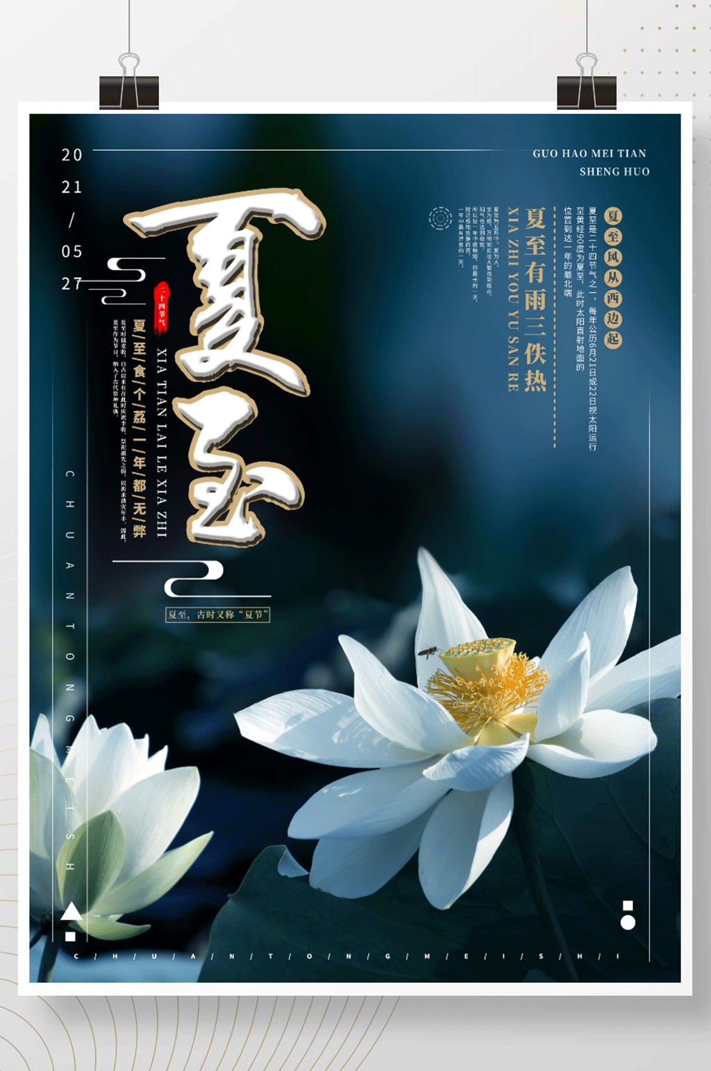 简约大气夏至摄影图海报素材