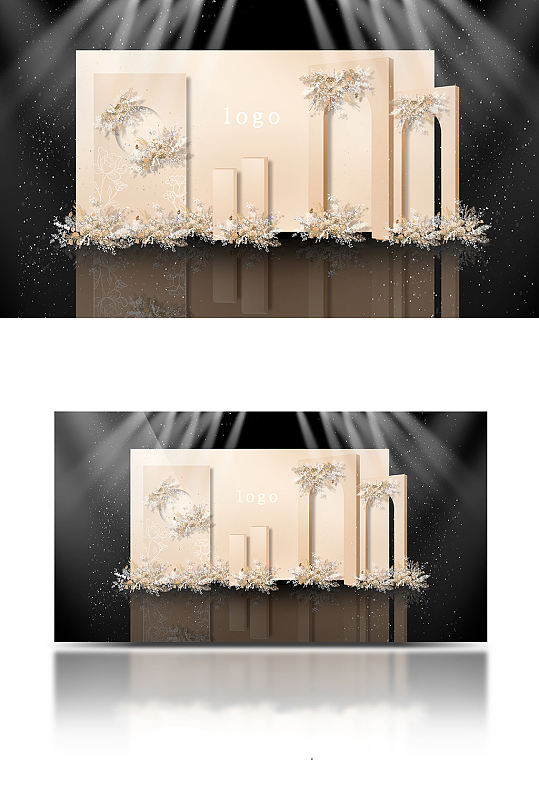 香槟色婚礼迎宾区效果图-众图网