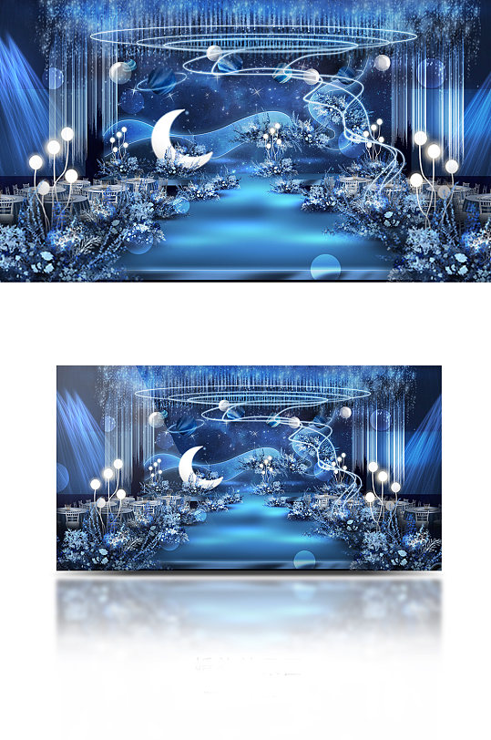 深蓝色浩瀚星辰梦幻婚礼效果图-众图网