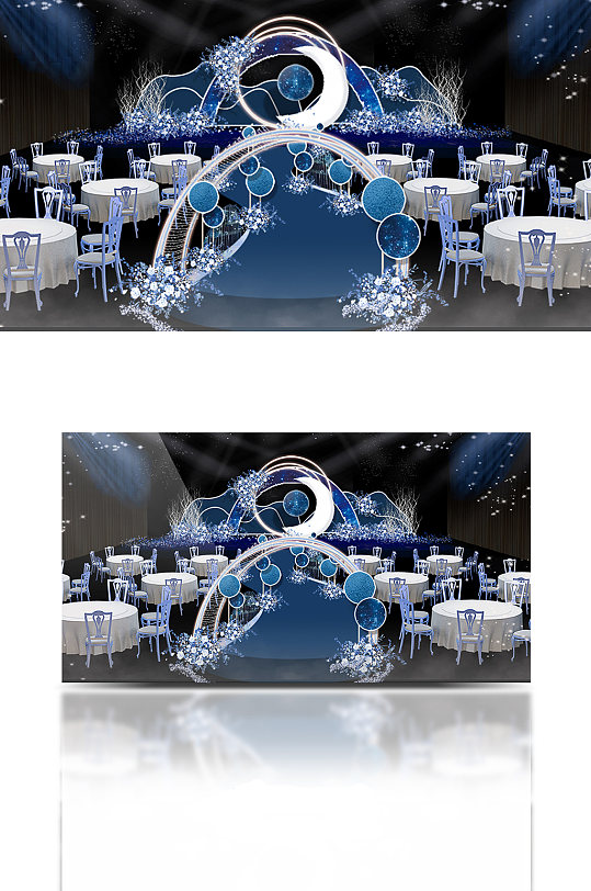 星空主题婚礼舞台效果图-众图网