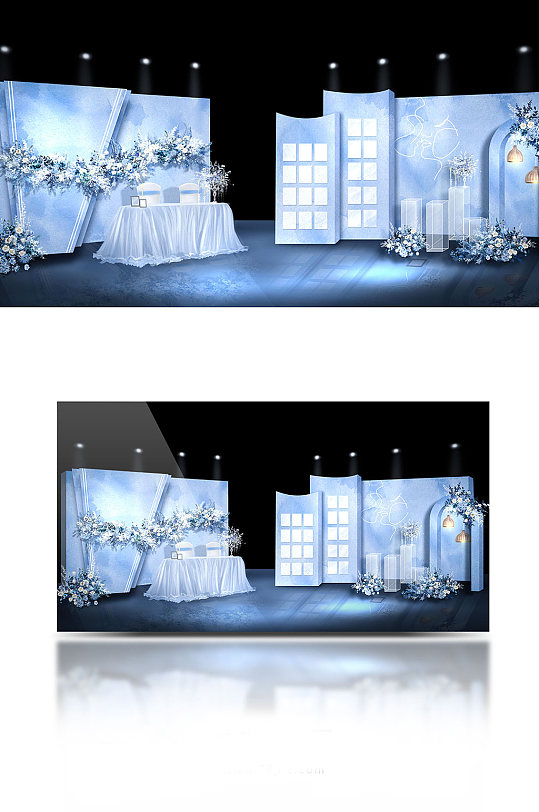 手绘雾霾签到迎宾座次展示区通道婚礼效果图-众图网