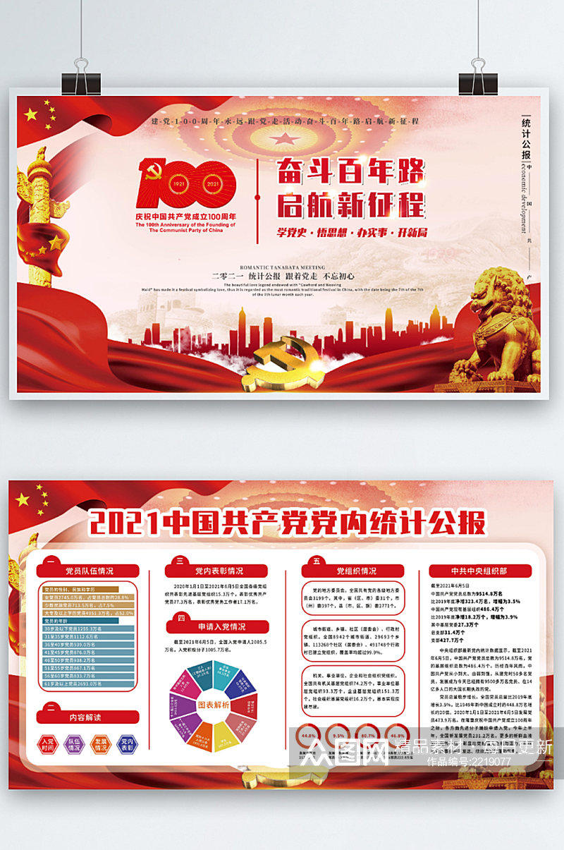 2021中国统计公报展板上下套素材